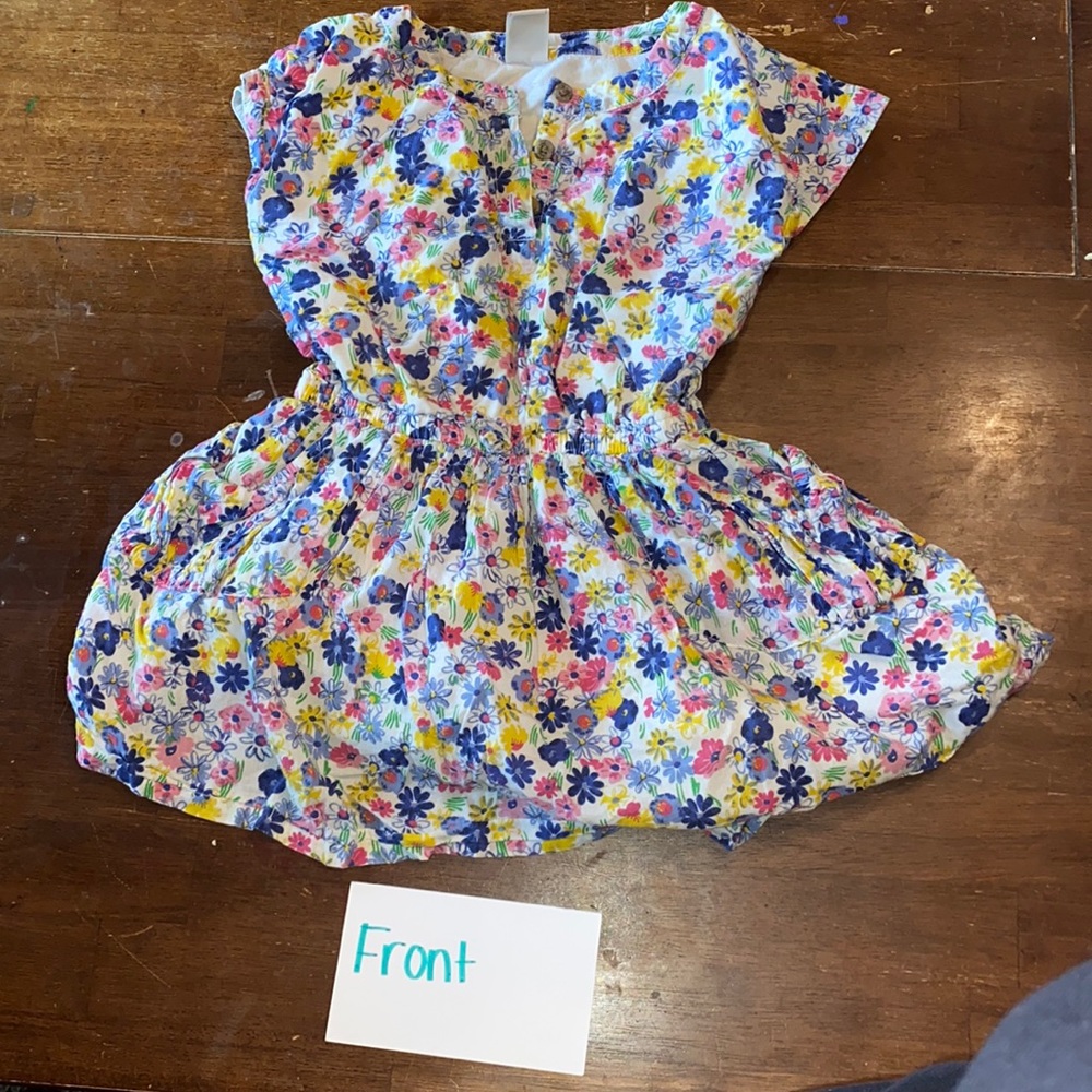 Multi-colored flowery print dress size 4T